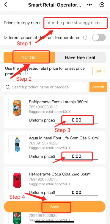 Set product prices